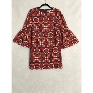 Trina Turk Vibrant Red and Black Floral Maxi Dress